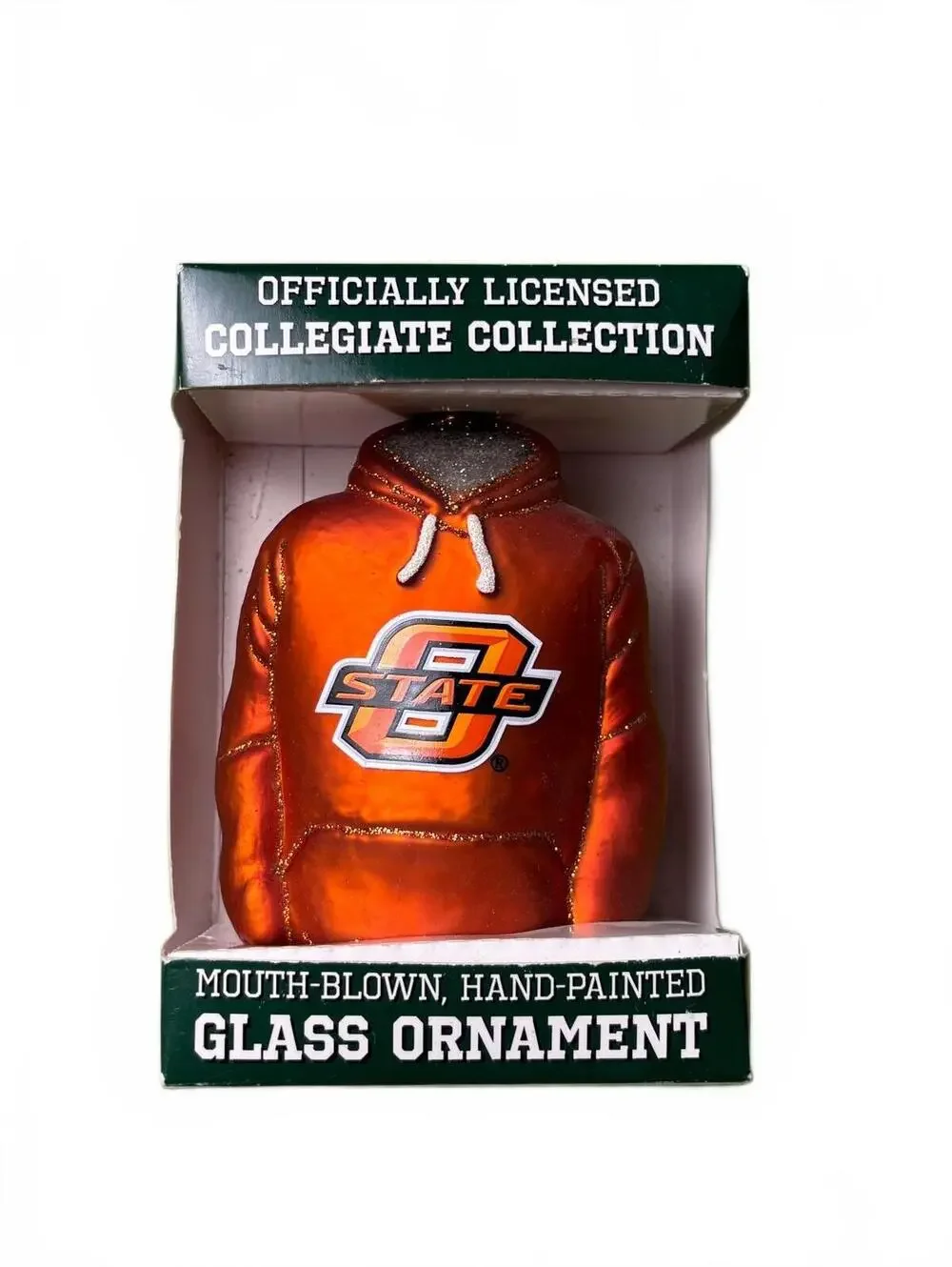Old World Christmas Oklahoma State Hoodie Mouth-Blown Hand-P